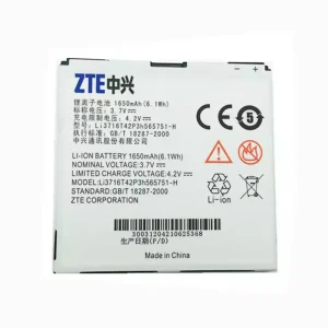 Phone battery LI3716T42P3H565751-H for ZTE V889D,N880E,N860,N855D,U885,U880E