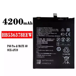 Phone battery HB536378EEW for HUAWEI P40 Pro/Mate 40/TD Tech M40/Mate 40E