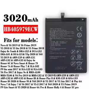 Phone battery HB405979ECW for HUAWEI  Y6 2019 / Y5 2018