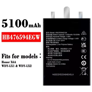 Phone battery HB476594EGW for HUAWEI Honor X6A