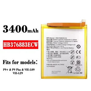Phone battery HB376883ECW for HUAWEI P9+ / P9 Plus