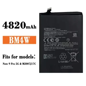 Phone battery BM4W for Xiaomi Note 9 Pro 5G