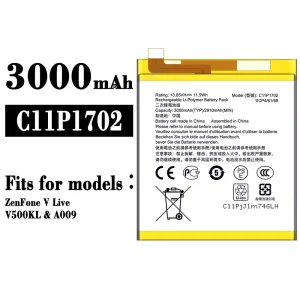 Phone battery C11P1702 for Asus ZenFone V Live