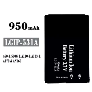 Phone battery LGIP-531A for LG 450/500G/A110/A133/A170/AN160