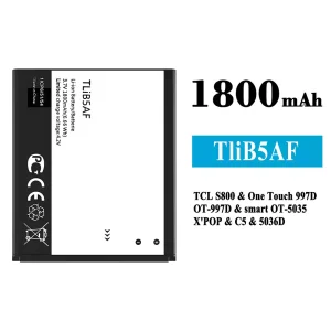 Phone battery TliB5AF for Alcatel TCL S800/One Touch 997D