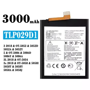 Phone battery TLP029D1 for Alcatel 3 2018 / 3L 2018  / 3x 2018