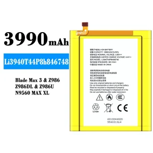 Phone battery Li3940T44P8h846748 for ZTE Blade Max 3