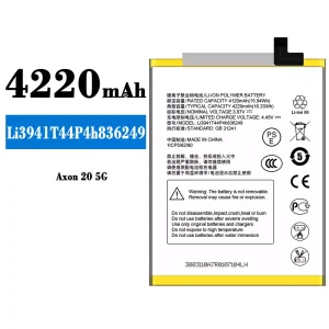 Phone battery Li3941T44P4h836249 for ZTE Axon 20 5G