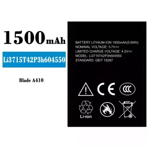Phone battery Li3816T43P4h604550 for ZTE Blade A410