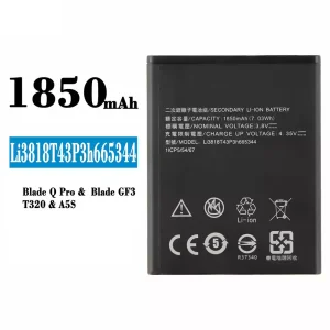 Phone battery Li3818T43P3h665344 for ZTE Blade Q Pro/Blade GF3/T320/A5S