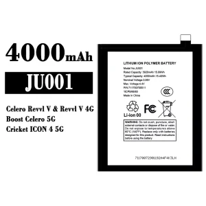 Phone battery JU001 for T-Mobile Celero Revvl V/Boost Celero 5G/Cricket ICON 4 5G