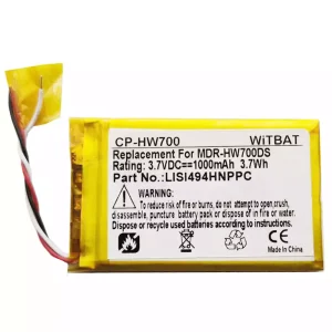 Replacement Bluetooth Headphone battery for Sony LIS1494HNPPC,US503759