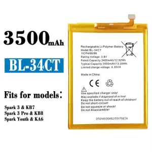 Phone battery BL-34CT for Tecno Spark 3 / Spark 3 Pro / Spark Youth