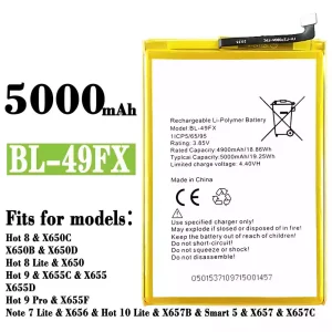 Phone battery BL-49FX for Infinix Hot 8 /Hot 8 Lite / Hot 9 / Hot 9 Pro  / Note 7 Lite / Hot 10 Lite / Smart 5