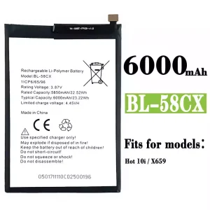 Phone battery BL-58CX for Infinix Hot 10i