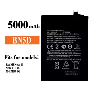 Phone battery BN5D for Xiaomi RedMi Note 11 / Note 11S 4G / M4 PRO 4G