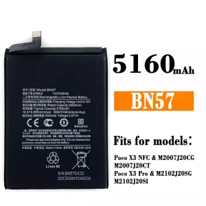 Phone battery BN57 for Xiaomi Poco X3 NFC /Poco X3 Pro