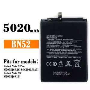 Phone battery BN52 for Xiaomi Redmi Note 9 Pro / Redmi Note 9S