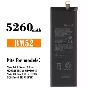 Phone battery BM52 for Xiaomi Note 10,Note 10 Lite,Note 10 Pro / CC9 Pro