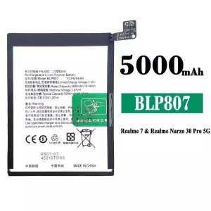 Phone battery BLP807 for OPPO Realme 7/Realme Narzo 30 Pro