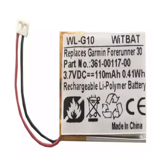Battery for Garmin Approach S40,Forerunner 30,361-00117-00