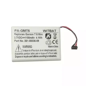 Battery for Garmin T 5 Mini,TT 15 Mini GPS,361-00035-09