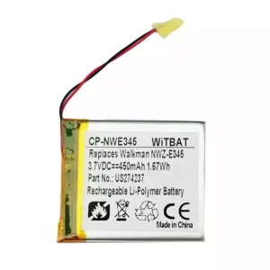 Battery for Sony Walkman NWZ-E345,NWZ-E344,NWZ-E383,NWZ-E384,NWZ-E385,NWZ-E444,NWZ-E445