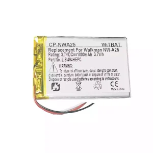 Battery for SONY NW-A25,NW-A26,NW-A27,LIS1494HEPC