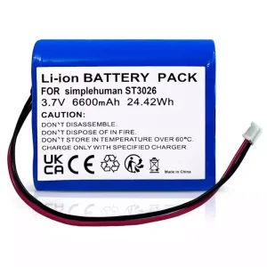 Battery for Simplehuman ST3024, ST3026, ST3027, ST3028, ST3029, BT1080